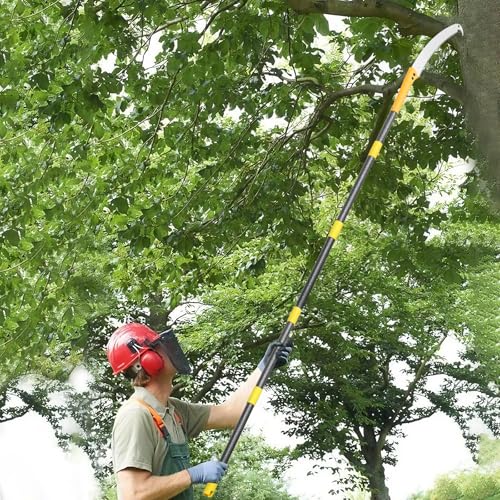 Pole Saws for Tree Trimming, 8.5FT Long Extension tree trimmer pole saw, Lightweight Manual Pruning Saw with Mn Steel Blade, Tree Branch Trimmer for Yard, Garden, Patio - size: 8.5FT