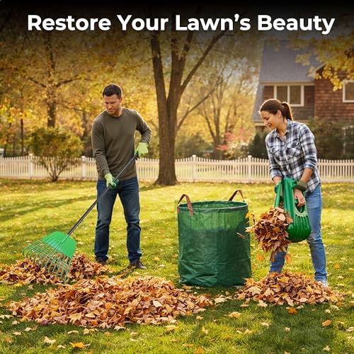 Gardzen 67" Adjustable Long Handle Rake with Large Leaf Scoops - style: Scoops & Rake Set