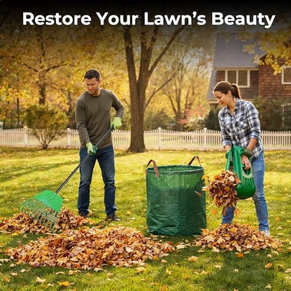 Gardzen 67" Adjustable Long Handle Rake with Large Leaf Scoops - style: Scoops & Rake Set