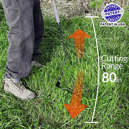 Walensee 39in Serrated Steel Scythe, Grass Whip for Tall Grass & Weeds - size: 39-Inch