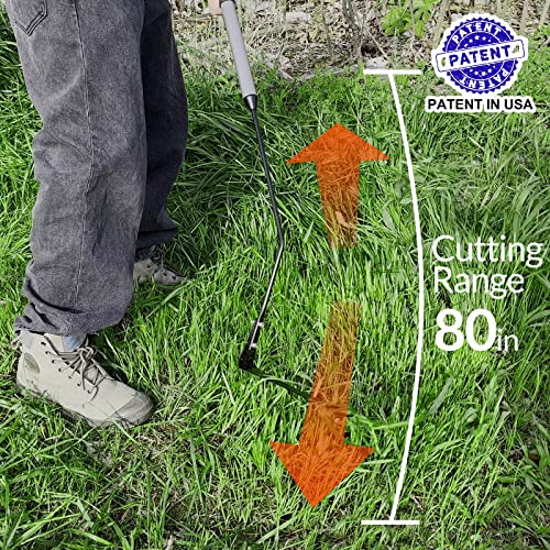 Walensee 39in Serrated Steel Scythe, Grass Whip for Tall Grass & Weeds - size: 39-Inch