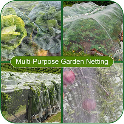 10 x 50FT Garden Netting, Cookmaster Plant Covers Durable Ultra Fine Mesh Protection, Garden Plant Row Cover, Raised Bed Barrier Screen Protection Net Cover for Plant Vegetable Fruit Flower