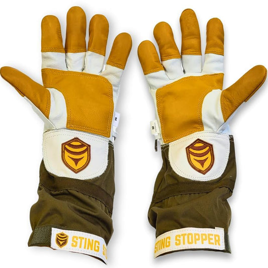 Sting Stopper Heavy Duty Beekeeping Gloves, Olive Green, Large - color: Olive Green, size: Large