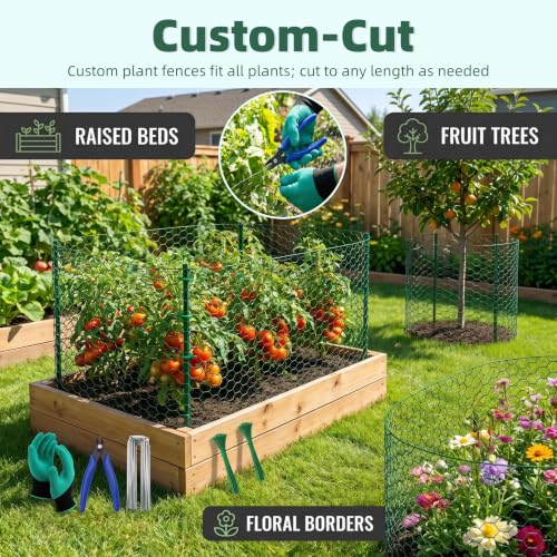 16in x 16.4ft PVC Coated Chicken Wire Mesh Fence - size: 16.4Ft x 16In