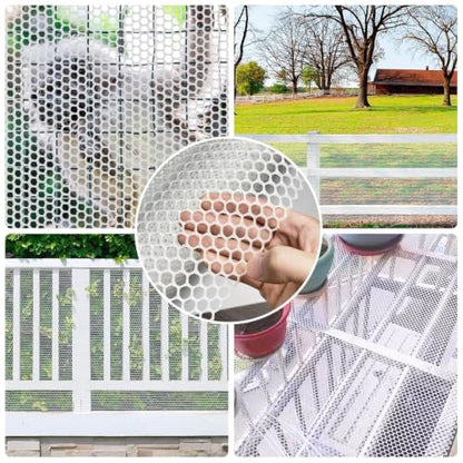White Plastic Wire Mesh Fence 16In x 20Ft, Chicken Wire Fencing for Poultry - color: White, size: 16IN x 20FT