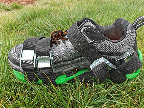 6.8 cm Spikes - Lawn Aerator Spike Shoes with Heavy Duty Metal Buckles, 4 Adjustable Straps and Sharper Spikes for Effective Soil Aeration for Greener Yard, 6.8 cm (About 2.7 inch) Spikes