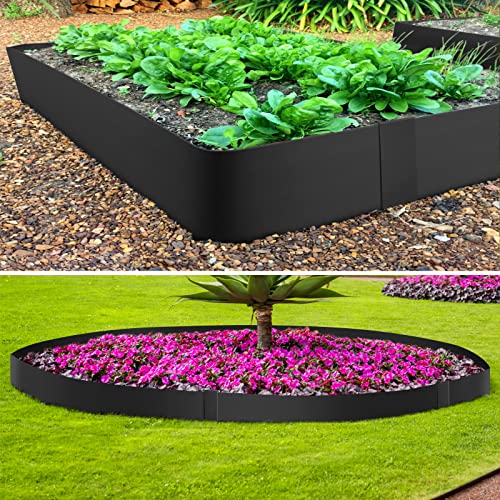 20ft. 40" L × 4" H Metal Landscape Edging, 6 Pack Garden Border - color: Black, size: 4 Inch