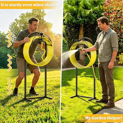 Garden Hose Holder Stand with Pattern Heavy Duty Freestanding Holds