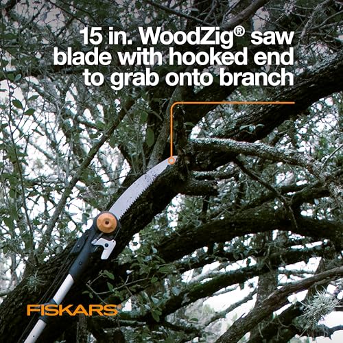 Fiskars 7-16 Ft Chain-Drive Extendable 2-in-1 Tree Pruner & Manual Pole Saw - style: 7-16 ft Chain Drive Saw & Pruner