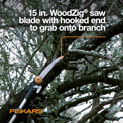 Fiskars 7-16 Ft Chain-Drive Extendable 2-in-1 Tree Pruner & Manual Pole Saw - style: 7-16 ft Chain Drive Saw & Pruner