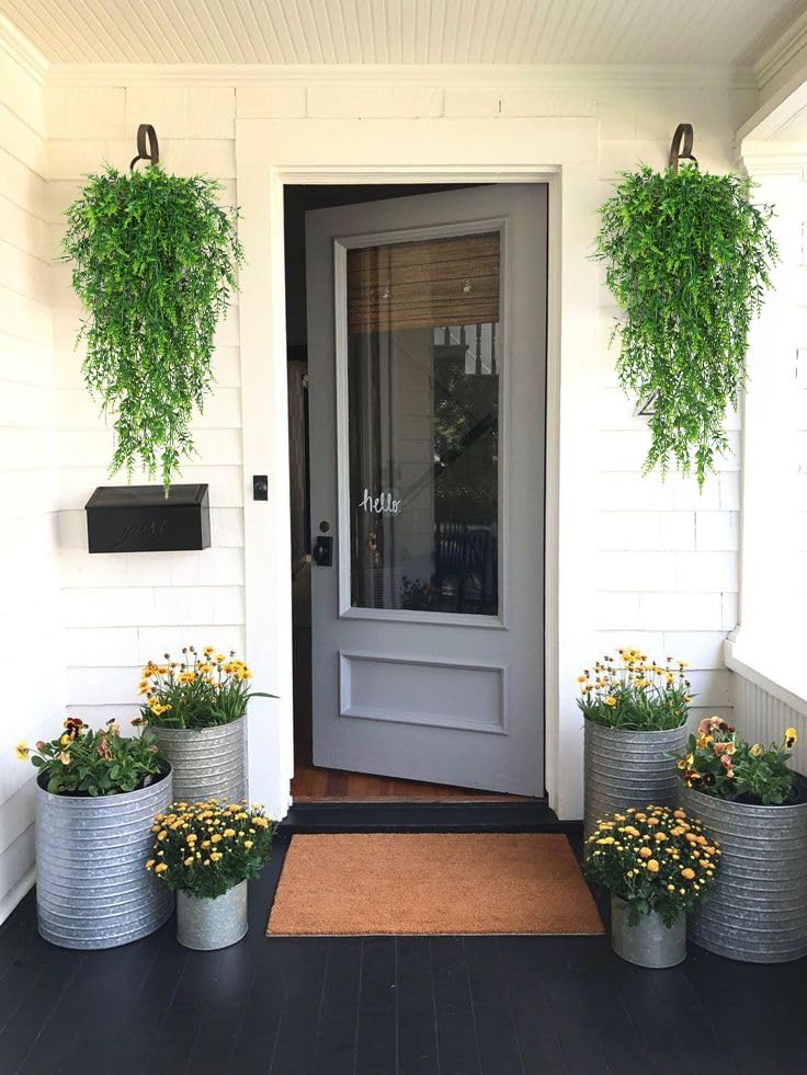 RECUTMS 4PCS Artificial Green Lavender Fake Hanging Ivy Plants for Outdoors - color: Green