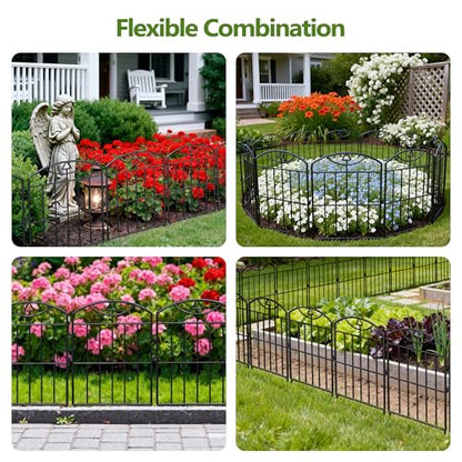 17in (H) x21ft (L), 20 Panels No Dig Decorative Garden Fence - size: 20 Panels-21 ft(L) X 24 in(H)