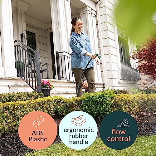 ALMA Garden Hose Nozzle Sprayer with Thumb Control On Off Valve - 10 Spray Pattern Garden Hose Sprayer Nozzle - Perfect Water Hose Nozzle for Outdoor