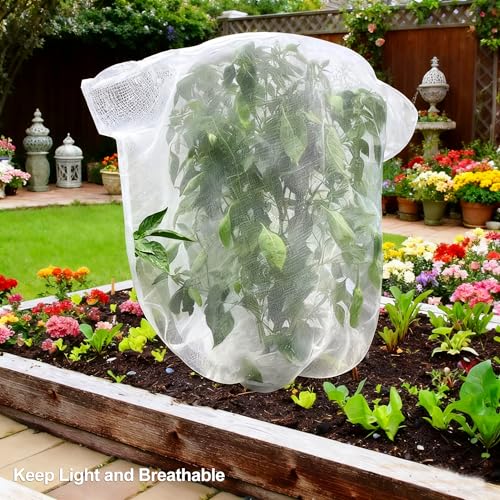4PACK Garden Mesh Netting with Drawstring & Zipper (2.3Ft x3.3 FT) - size: 2.3Ft x3.3 FT /4 Pack