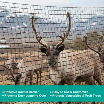 7.5ft*200ft Deer Fence Netting, Heavy Duty HDPE Mesh Animal Barrier, Black - size: 7.5ft*200ft