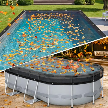 32x16FT Pool Leaf Net Cover for Inground/Above Ground Pool, Mesh Pool Cover - size: 32X16FT