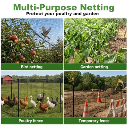 6.5x50FT Deer Fence Netting for Garden, 55GSM Plastic Mesh Temporary Fence - size: 6.5x50FT