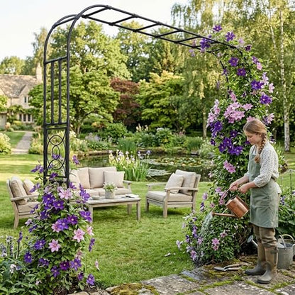Heavy Duty Garden Arch Trellis,118.1 x 98.4 in, with Lattice - size: 118.1"W x 98.4"H