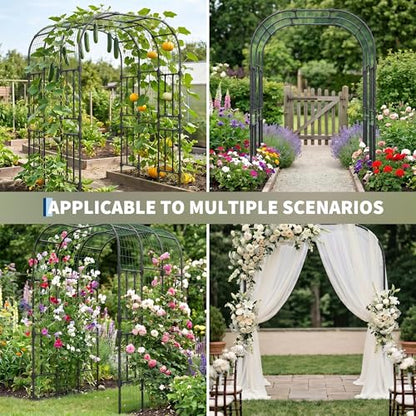 Garvee Metal Garden Arch Trellis, 7.5 Ft Black - size: 7.5 x 5 x 4 Ft