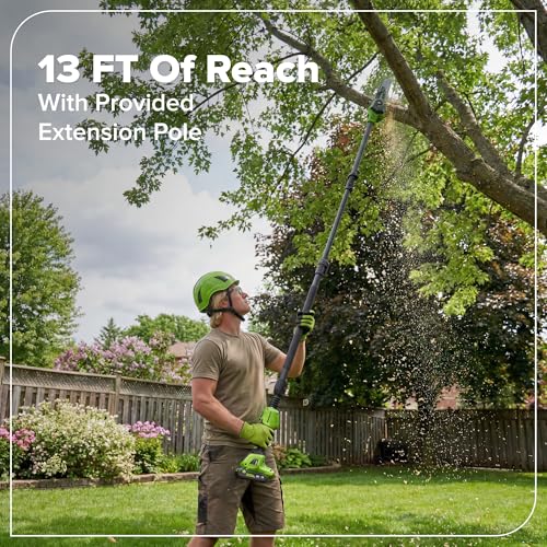 Greenworks 24V 8 in Pole Saw/Pole Hedge Kit, 3.0 Ah Battery and Charger - size: 8" Combo (3.0Ah), style: Telescopic Pole Saw