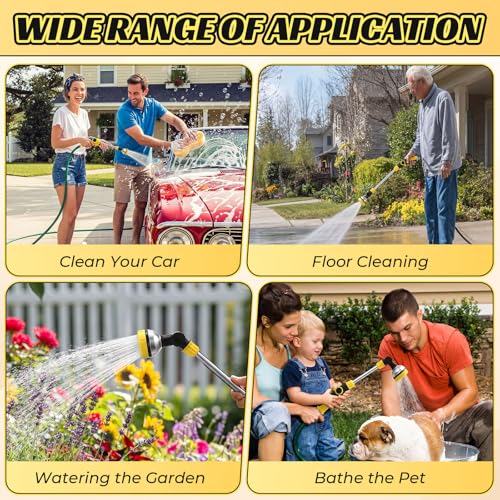 Hushee 2 Pack Watering Wand for Garden Hose, 18.5 in, 8 Spray Patterns