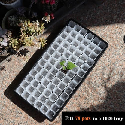 300 Pack 1.55 Inch Tiny Clear Plastic Square Nursery and Seedling Pot, Mini Transplant Seed Starter Planter with Drain Hole for Germination, Herb, Succulent - color: Clear