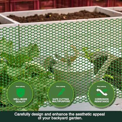 Green Plastic Wire Mesh Fence 16In x 33Ft, Chicken Wire Fencing for Poultry - color: Green, size: 16IN x 33FT