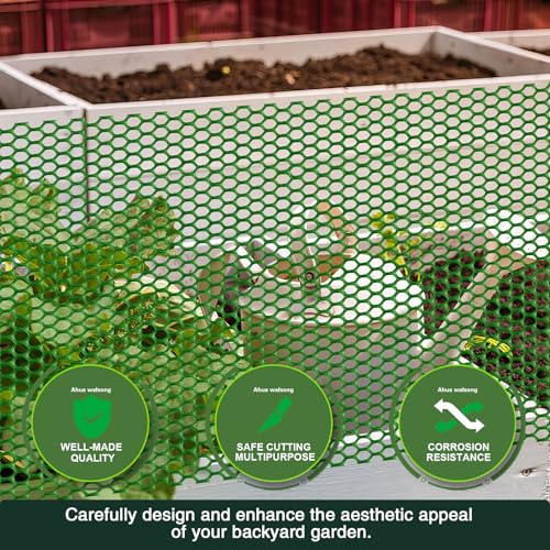 Green Plastic Wire Mesh Fence 16In x 20Ft, Chicken Wire Fencing for Poultry - color: Green, size: 16IN x 20FT