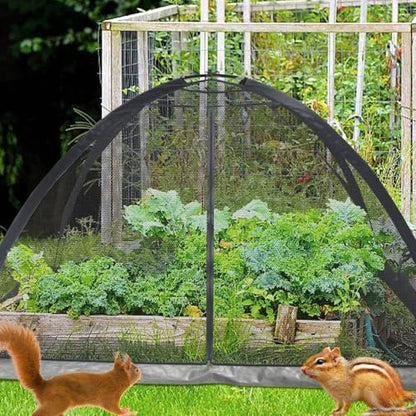 Heavy Duty Nylon Pond Cover Net 10x8 FT - Zippered Dome Mesh - size: 10x8FT