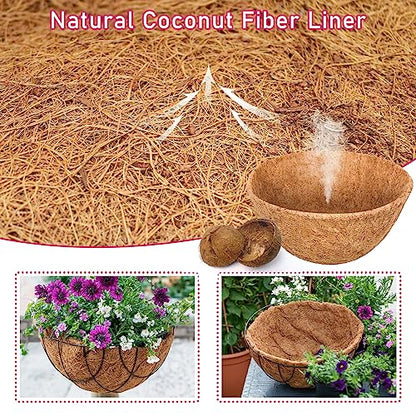 Riare 6 Pack 12 Inch Coco Liners for Planters, Round Hanging Baskets Liners - size: 12inch
