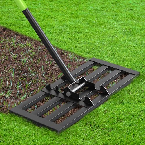 Seeutek Lawn Leveling Rake, 17" x 10" Heavy Duty Ground Leveler - size: 17"*10"