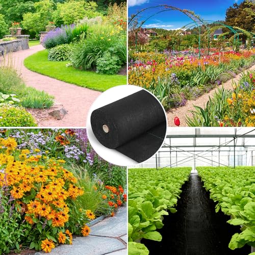 Jevrench 5 oz Heavy Duty Weed Barrier Landscape Fabric, 6 x 250 ft - size: 5oz - 6ft x 250ft