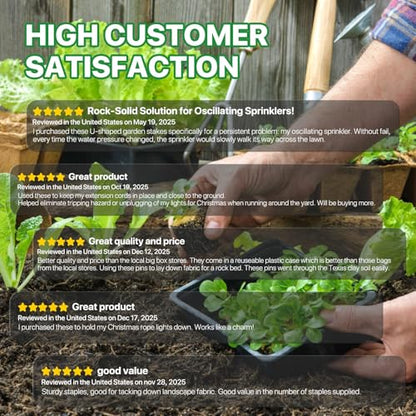 8 Inch Landscape Staples Galvanized Garden Stakes 25 Pack - size: 8 INCH