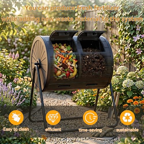 DRATO Compost Bin Outdoor 37.5 Gallon Black - color: Black