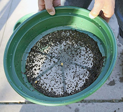 SE Gold Prospecting-Sifting-Panning, 13.25 Inch Wide Stackable Classifier Gold Prospecting Pan, 1/12 Inch Stainless Steel Mesh Sifting Pan, Green - size: 1/12 inch, style: Pans