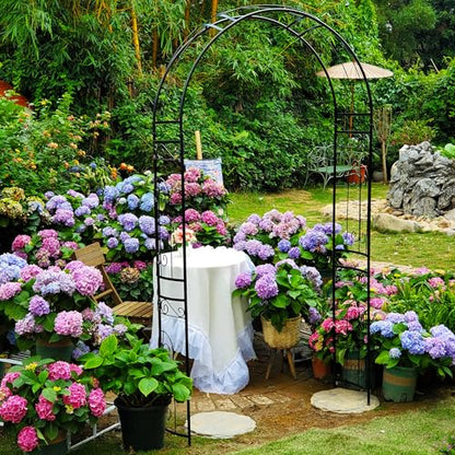 Metal Garden Arbor Wedding Arch 95.3" H x 45" W, Heavy Duty Rustproof Iron Pergola Trellis for Climbing Plants Outdoor Garden Patio Pathway Lawn Ceremony Party Decoration