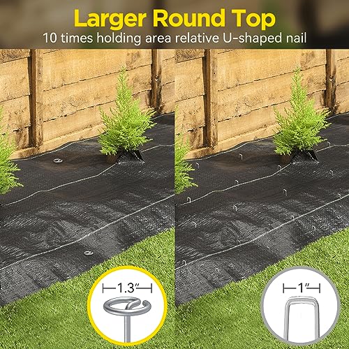 Landscape Fabric Stakes, 8 Gauge Circle Top Landscape Pins