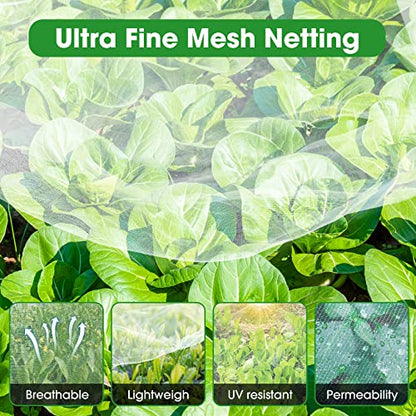 Unves 8'x24' Garden Netting, Bird Netting for Garden Protection - size: 8 x 24 Ft x 1 pc