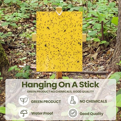 Qualirey 400 Pcs 6 x 8 in Yellow Sticky Traps for Gnats Plant Insect Trap - color: Yellow
