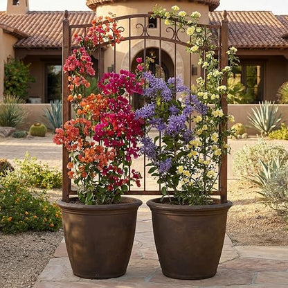 Sunnydaze Anjelica 20'' Large Plastic Planter Pot for Plants, Rust - color: Rust, size: 20 in