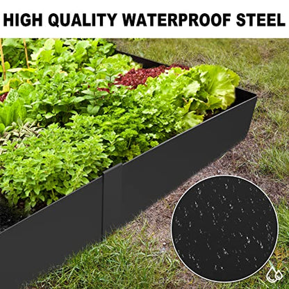 20ft. 40" L × 6" H Metal Landscape Edging, 6 Pack Garden Border - color: Black, size: 6 Inch