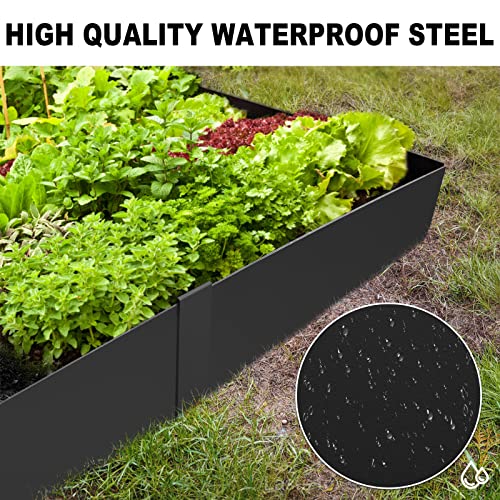 20ft. 40" L × 8" H Metal Landscape Edging, 6 Pack Garden Border - color: Black, size: 8 Inch
