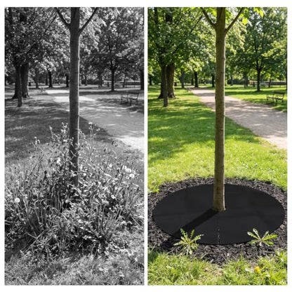 NQEUEPN 6pcs 2 Sizes 24.4" & 32.3" Tree Mulch Rings Base Wild Grass Barrier