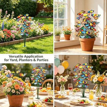 20 PCS Colorful Double Layer Butterfly Garden Stakes