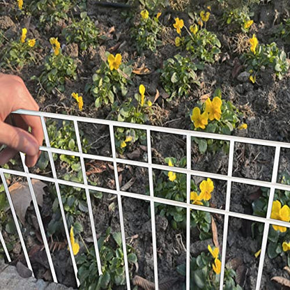 32x10-inch No Dig Animal Barrier Fence, 20 Pack White Dig Protective Fence with 1.5 inch Spike spacing, Dog/Rabbit/Groundhog Underground Defence, for Outdoor Garden Patio - size: 32x10-20P- white