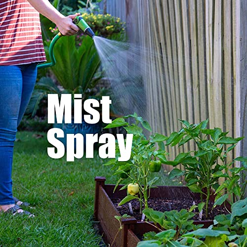 AMES Hose Nozzle Sprayer with High Pressure, Heavy Duty Adjustable Spray, Mist, Cone or Jet, For Lawn or Garden, Soft Grip, Green/Black - style: Jet Spray