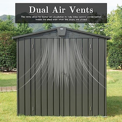 Patio Storage Outdoor Storage Shed - color: Dark Gray - 79.06 X 50.83 X 72.40 Inch