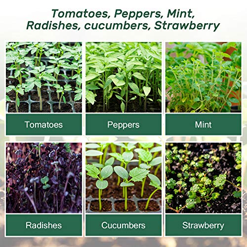 Bonviee 10 Packs Seed Starter Trays, Seed Starter Kit with Adjustable Humidity Dome