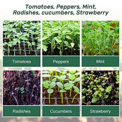 Bonviee 10 Packs Seed Starter Trays, Seed Starter Kit with Adjustable Humidity Dome
