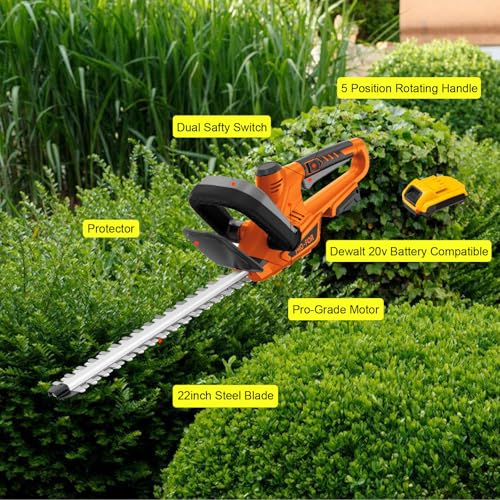 Cordless Hedge Trimmer Compatible with DEWALT 20V MAX, Tool Only